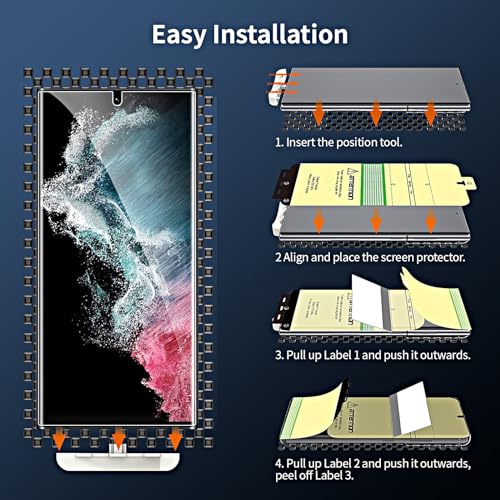 3 Pack Screen Protector for Samsung Galaxy S22 Ultra [Not Glass], Support Fingerprint Flexible TPU Film with Camera Lens Protector, Full Coverage - size: Samsung Galaxy S22 Ultra