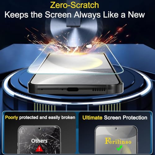 Ferilinso Screen Protector for Samsung Galaxy S24 Plus, Tempered Glass - size: Samsung Galaxy S24 Plus 6.7 INCH