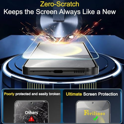 Ferilinso Screen Protector for Samsung Galaxy S24 Plus, Tempered Glass - size: Samsung Galaxy S24 Plus 6.7 INCH
