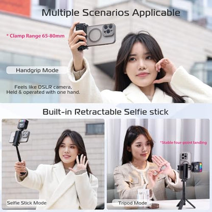 ULANZI JJ02 Selfie Stick Tripod, Portable Pocket Size Phone Tripod Holder - color: Matte