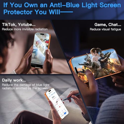 Uyiton for iPhone 17 Pro Max Screen Protector (Anti-Blue Light) - size: iPhone 17 Pro Max - 6.9 inch