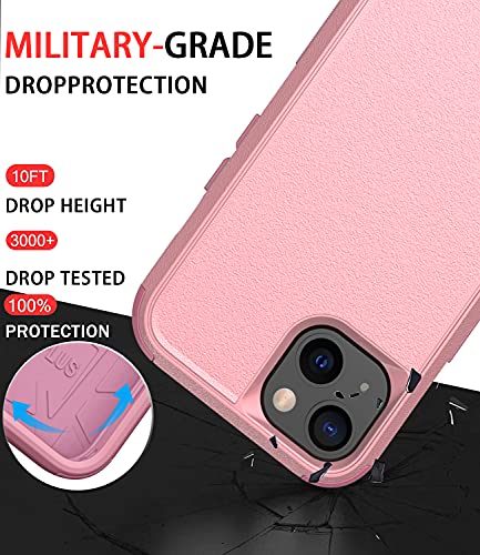 Diverbox for iPhone 13 Case [Shockproof] [Dropproof] [Dust-Proof],Heavy Duty Protection Phone Case Cover for Apple iPhone 13 (Pink) - color: 13-Pink