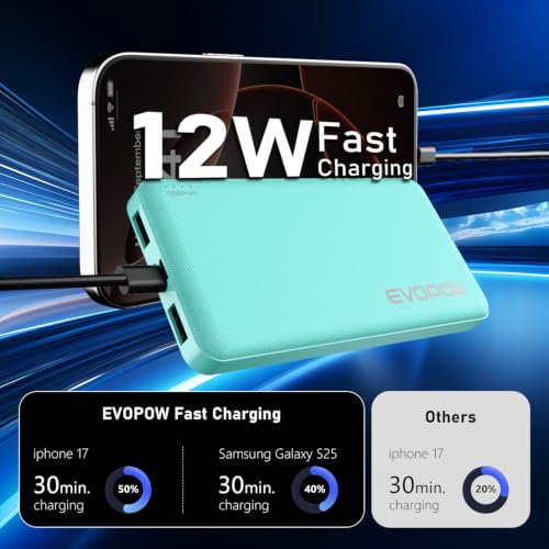 Portable Charger, 10000mAh Power Bank, Travel Battery Pack - color: Green