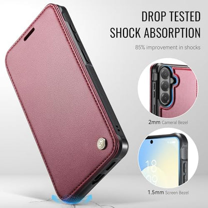 for Galaxy S26 Slim Wallet Case Compatible with Magsafe, Wine Red - color: Wine Red, size: Galaxy S26