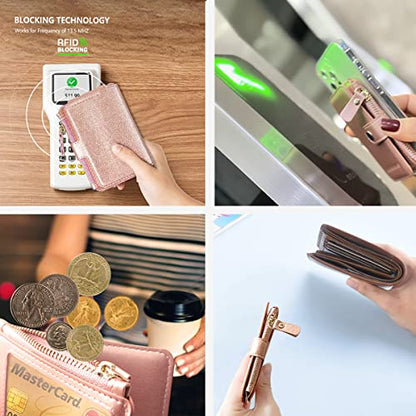 M-Plateau Foldable Phone Wallet，iPhone Card Holder Stick On with Flexible Zipper Coin Purse Multifunctional Kickstand Design, Fits 6.1 and Above Leather or Smooth Surface Phone case | Card Holder for Phone case with Zipper Coin Purse Fits 6.1 and Above Ph