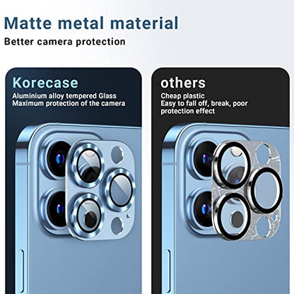 Korecase [2 Pack For iPhone 13 Pro Max/iPhone 13 Pro Camera Lens Protector Metal Tempered Glass Camera Cover, Strong Stickiness Rear Lens Case Friendly - Alpine Green - color: Green