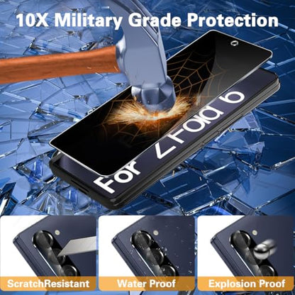 [6 in 1] Samsung Galaxy Z Fold 7 Screen Protector, 2 Inside Soft Flexible TPU Film, 2 Tempered Glass Front Saver, 2 Camera Lens Protector for Galaxy Z Fold 7 Case Friendly, No Creases,No Bubbles - size: Fold 7
