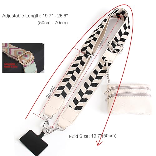 Clip and Go Strap with Wallet for Phone Lanyard Crossbody, Beige - color: Beige