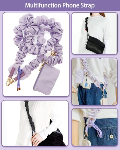 Phone Lanyard, On-the-Go Universal Crossbody Strap Neck Lanyard with Phone Tether Patches for Most Cellphones - color: D