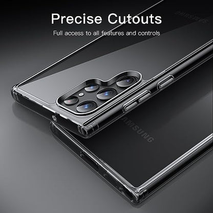 JETech Case for Samsung Galaxy S22 Ultra, Anti-Yellowing, Black | Shockproof Protection, Scratch Resistant Hard PC Back, Durable Transparent TPU Bumper - color: Black