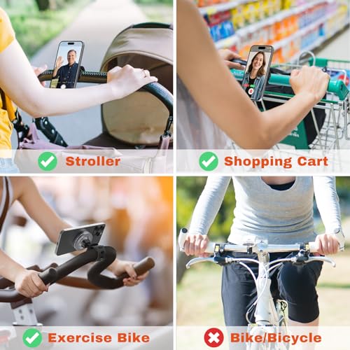 A2C Phone Holder for Peloton Bike, Stroller Phone Holder with Strong Magnet