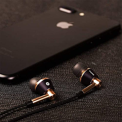 1MORE Triple Driver in-Ear Earphones Hi-Res Headphones with High Resolution, Bass Driven Sound, MEMS Mic, in-Line Remote, High Fidelity for Smartphones/PC/Tablet - Gold - color: Gold