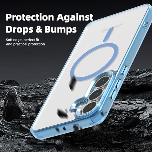 Lunivop for Samsung Galaxy s25 Plus Case Hard [Compatible with Magsafe Wireless Charging] Yellowing Resistant Magnetic Cover Clear para S 25 Plus 6.7 '' 5G 2025 Rugged Best Phone Cases Light Blue - color: Light Blue, size: Compatible with Samsung Galaxy S