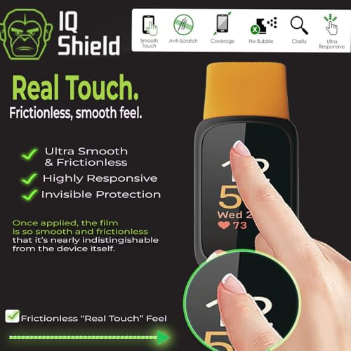 IQShield 6 Pack Screen Protector for Fitbit Inspire 3, Easy Install, Ultra Thin, Anti Scratch, Anti-Bubble, Clear TPU Film - size: 0.7 INCH