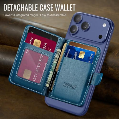 for Magsafe Magnetic Phone Wallet Card Holder, Elegant Blue - color: Elegant Dark Blue