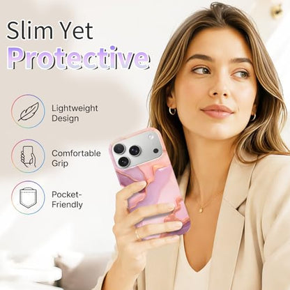 Case Compatible with iPhone 17 Pro Max, 2025 Anti-Yellow Ultra Transparent Soft TPU Phone Case, Shockproof Anti-Slip Slim Lightweight Full Coverage Protective (Marble Pattern 3) - color: Marble pattern 3