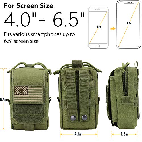WYNEX Tactical EDC Pouch Molle,Utility Admin Pouch for Small Tool & Phone - color: Army Green
