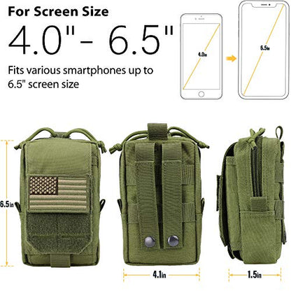 WYNEX Tactical EDC Pouch Molle,Utility Admin Pouch for Small Tool & Phone - color: Army Green
