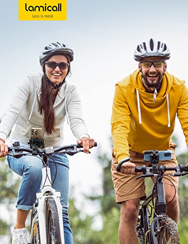 Lamicall Motorcycle Bike Phone Mount, 1s Lock Bike Phone Holder - color: Orange