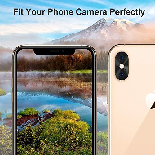 For iPhone XS/XS Max Camera Lens Protector - [2 Pack] Premium Aluminum Alloy Back Rear Camera Lens Screen Cover Case Shield - Black - color: Black-iPhone XS/XS Max