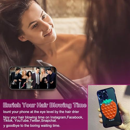 Suction Phone Grip, Strong Suction - Selfies on Mirror/Bathroom，Strawberry/Heart - color: Strawberry shape, Heart shape