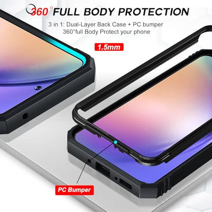 LeYi for Galaxy A54-5G Phone Case Military-Grade Shockproof, Black - color: Black, size: Galaxy A54 5G (6.4'')