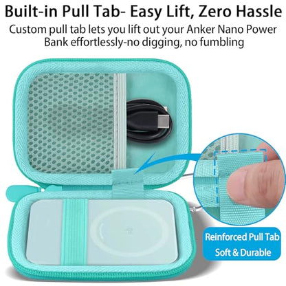 khanka Hard Case for Anker A1665/A1664 Slim Magnetic Charger,Green - color: Green