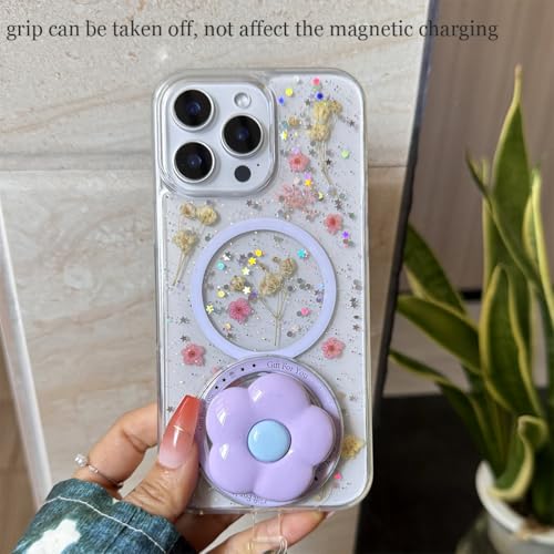 Lovely Flower Shape Phone Grip Compatible with Magsafe, Purple