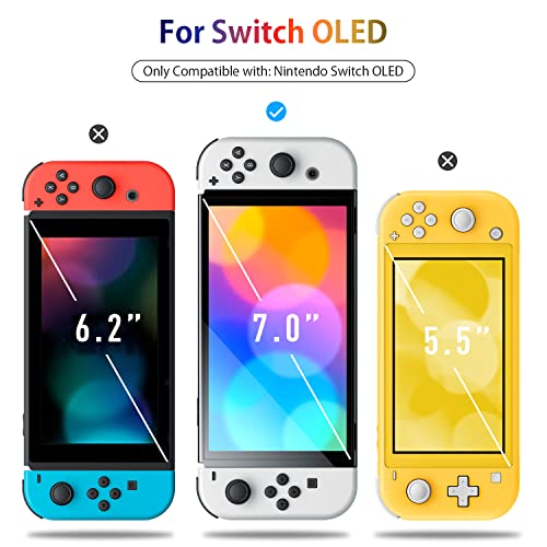 daydayup [4 Pack] Tempered Glass Screen Protector Compatible with Nintendo Switch OLED Model 2021 - with [Alignment Frame] Transparent HD Clear Screen Protector for Accessories & Console - size: 7"