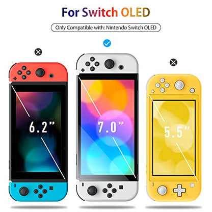 daydayup [4 Pack] Tempered Glass Screen Protector Compatible with Nintendo Switch OLED Model 2021 - with [Alignment Frame] Transparent HD Clear Screen Protector for Accessories & Console - size: 7"