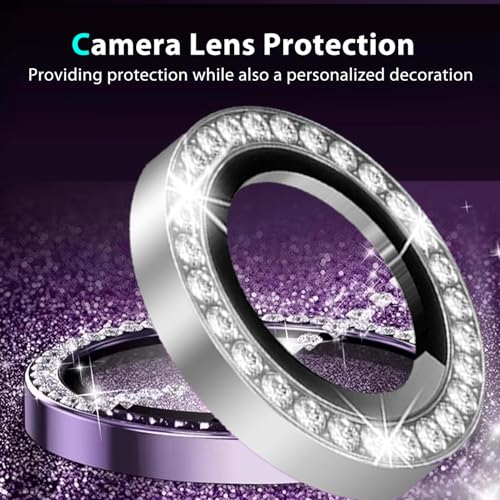 Zeking (2 Set) Bling Camera Lens Protector Compatible with iPad Air 11 (2026) 5G, Glitter Bling Sparkly 9H Tempered Glass Protector Metal Individual Ring (Bling-Silver) - color: BlingGold