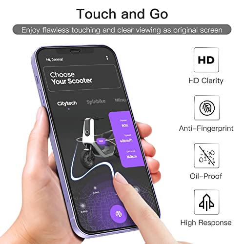 JETech Full-Coverage Screen Protector for iPhone 12 mini, 3-Pack | Black Edge Tempered Glass, Easy Installation Tool, HD Clear, Case-Friendly - size: iPhone 12 mini
