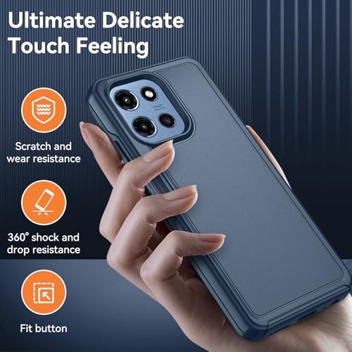 for Motorola Moto G 5G 2025/2026 Case with HD Screen Protector, Moto G Play 2026 Heavy Duty Shockproof Military Grade Full Body Protection Phone Cover (Sapphire Blue) - color: Sapphire Blue