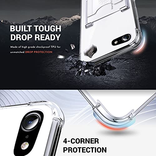 Shields Up for iPhone SE3/SE2 Case/iPhone 8/7 Case with Card Holder, Clear - color: Clear, size: iPhone 7/8/SE2/SE3