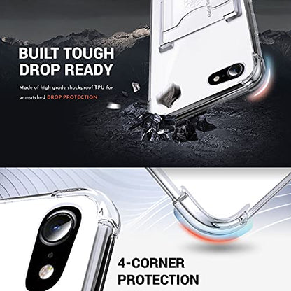 Shields Up for iPhone SE3/SE2 Case/iPhone 8/7 Case with Card Holder, Clear - color: Clear, size: iPhone 7/8/SE2/SE3