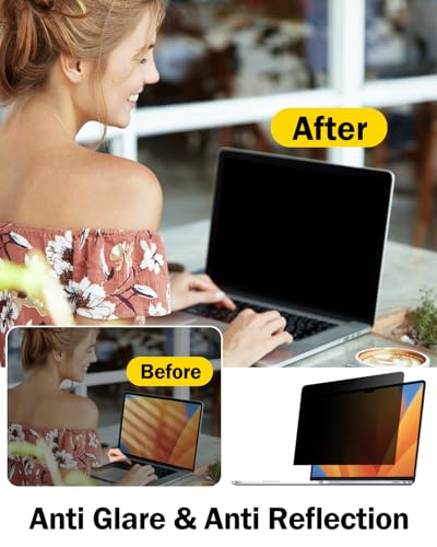 F FORITO 15.6 Inch Laptop Privacy Screen Protector, 360° Anti Peeping and Anti Glare Laptop Privacy Shield Compatible with 15.6" HP/Lenovo/Dell/Acer/ASUS/Thinkpad with 16:9 Aspect Ratio - size: 15.6 Inch Computer with 16:9 Aspect Ratio