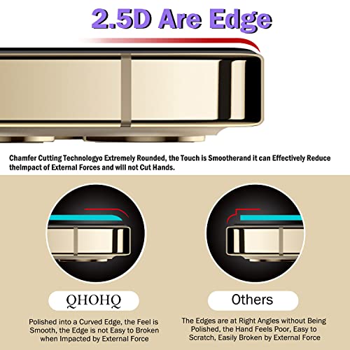 QHOHQ 3 Pack Screen Protector for iPhone 14 Pro 6.1 Inch with 3 Pack Tempered Glass Camera Lens Protector, Ultra HD, 9H Hardness, Scratch Resistant, Case Friendly - size: iPhone 14 Pro 6.1 Inch