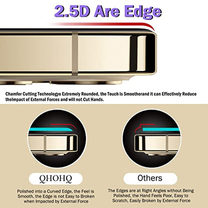 QHOHQ 3 Pack Screen Protector for iPhone 14 Pro 6.1 Inch with 3 Pack Tempered Glass Camera Lens Protector, Ultra HD, 9H Hardness, Scratch Resistant, Case Friendly - size: iPhone 14 Pro 6.1 Inch