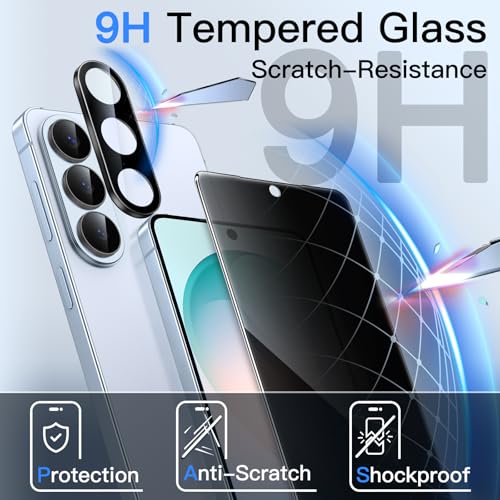 JETech Privacy Screen Protector for Samsung Galaxy S26 Plus, 2+2 Pack - size: Galaxy S26 Plus