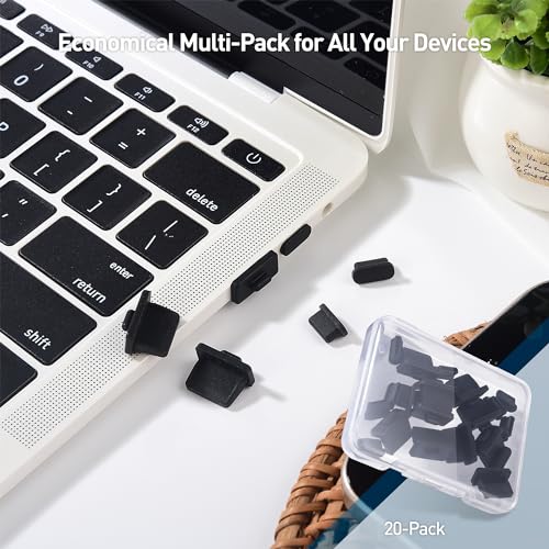 Cable Matters Combo-Pack USB-C and USB Port Covers, 10x Each, Black - style: Combo (USB A&C)