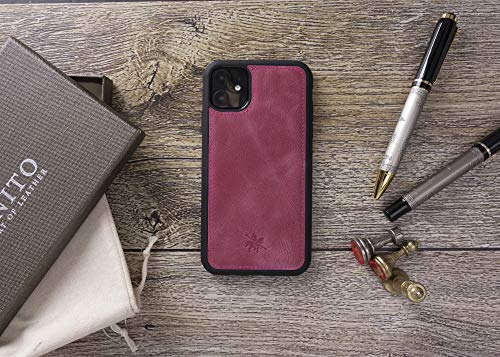 Venito Lucca Leather Case Compatible with iPhone 11 (6,1 inch) – Extra Secure with Padded Back Cover - Dusty Rose - color: Dusty Rose, size: iPhone 11