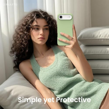 ORNARTO for iPhone Air Case 6.5", Slim Liquid Silicone 3 Layers Soft Gel Rubber Shockproof Protective Cover with Anti-Scratch Microfiber Lining-Matcha - color: Matcha