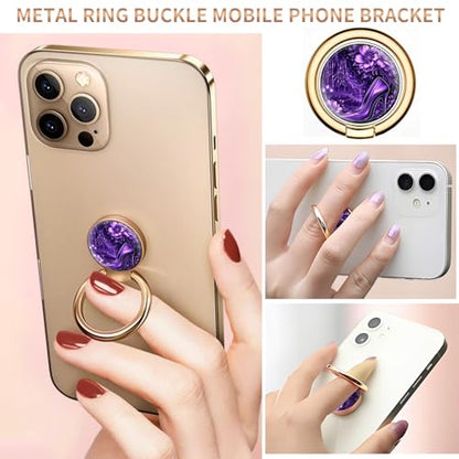Cell Phone Ring Holder, Cute Metal Phone Grip Stand Finger Ring Kickstand, Flexible 360°Rotation Phone Tablet Case Accessories Compatible with Most Phones Purple Floral Heels - color: Purple Floral Heels