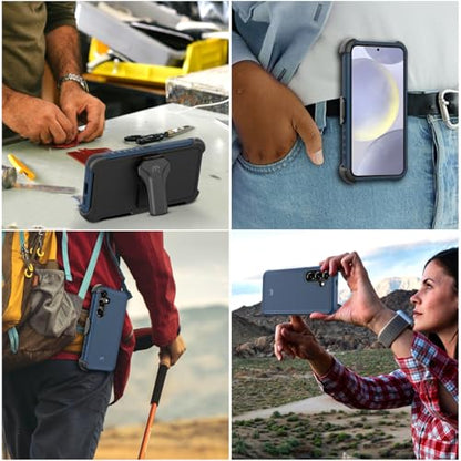 M MYBAT PRO for Samsung Galaxy S24 Plus Case with 360° Rotating Stand - color: Blue, size: Samsung Galaxy S24 Plus