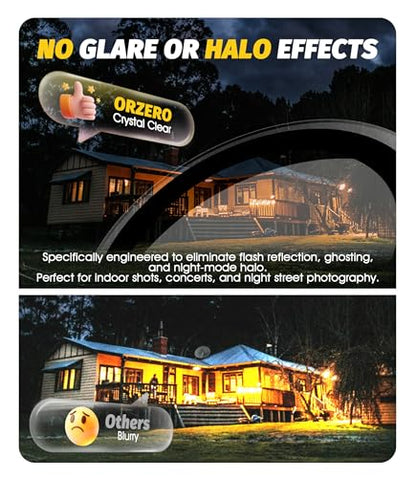 (3 Sets) Orzero Camera Lens Protector Compatible for iPhone 17 Pro&17 Pro Max&16 Pro&16 Pro Max&15 Pro&15 Pro Max&14 Pro&14 Pro Max, [EZ Install] [Case-Friendly] 9H Tempered Glass Bling Lens Cover, Military-Grade Shockproof, HD Clarity Anti-Glare - Transp