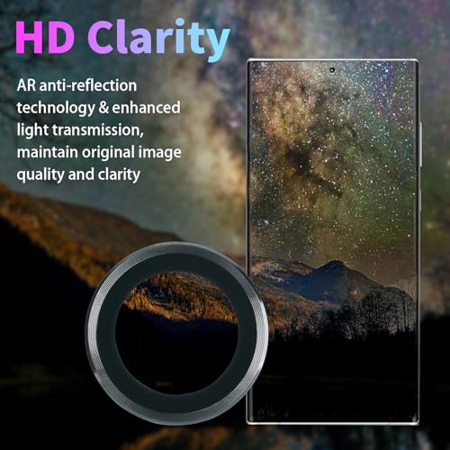 Camera Lens Protector for Samsung Galaxy S22 Ultra, Black - color: Black