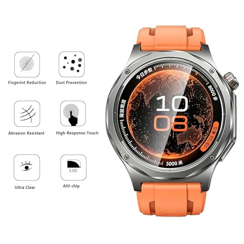 5 Pack Tempered Glass for OnePlus Watch 4 Screen Protector,9H Hardness,Ultra Resistant,Anti-Fingerprints,No Bubbles,HD-Clear,Full Coverage Watch Film for One Plus Watch 4 - color: OnePlus Watch 4
