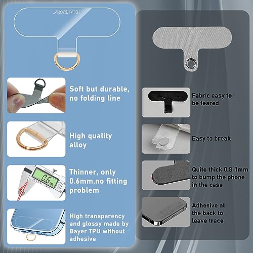 Clear Phone Tether Tab Thinner TPU Phone Lanyard Tab (2*clear) - color: 2*clear
