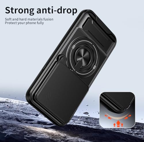 Compatible with Nothing Phone4a Pro Case Cover,Compatible with Nothing Phone (4a) Pro 5G A069P with Slide Camera Cover Phone Stand Protective Case Black - color: Black, size: Compatible with Nothing Phone4a Pro