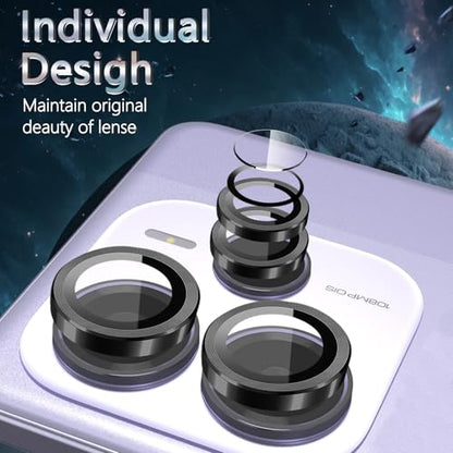 1 Pack Camera Lens Frame for Xiaomi Redmi Note 14 5G, 9H Glass Screen Protector Anti-Scratch, Tempered Glass Metal Individual Camera Cover Accessories for Xiaomi Redmi Note 14 5G, Black - size: for Redmi Note 14 5G